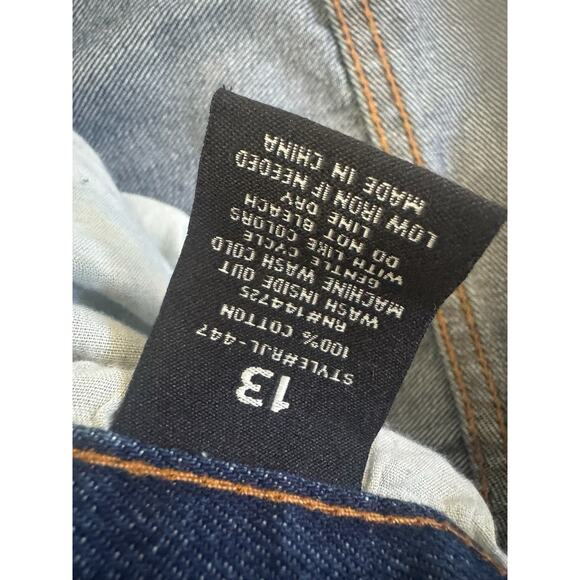 NWT American Bazi 13 Juniors Blue Boyfriend High Rise Distressed Jeans #5517 - Picture 11 of 16